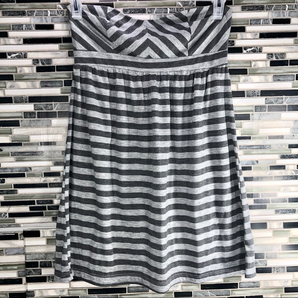 Rhapsody Grey strapless dress